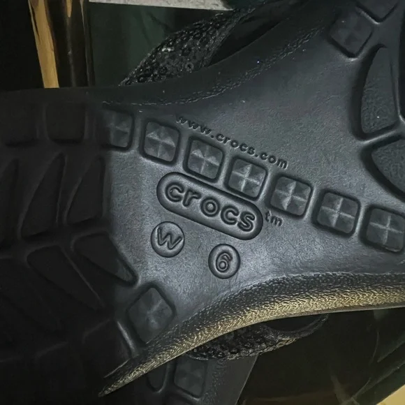 CROCS Black Textured Sandals - Picture 3 of 4